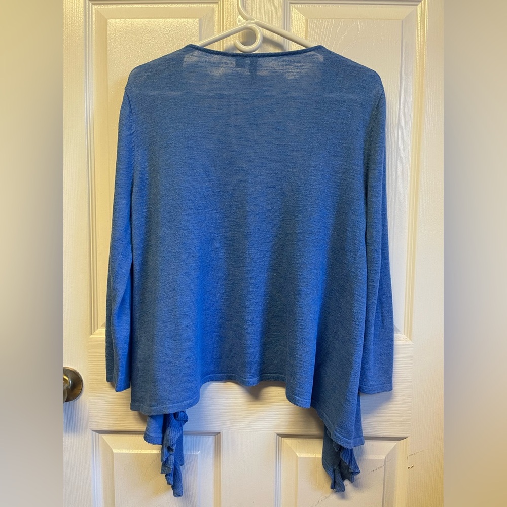 Blue Ruffled Cardigan - Picture 3 of 5